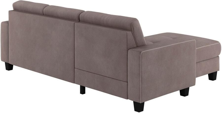 Places of Style Hoekbank Varese Kruisnaad in beige - Foto 2