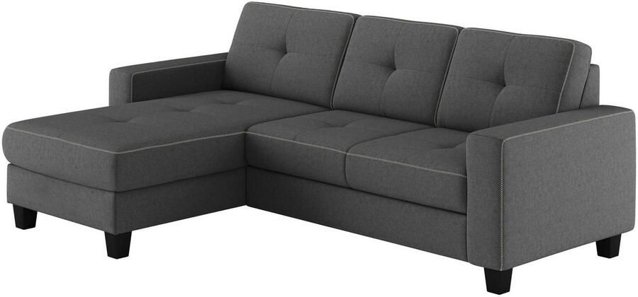 Places of Style Hoekbank Varese Kruisnaad in beige - Foto 4