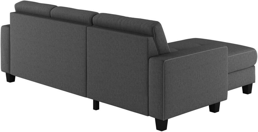 Places of Style Hoekbank Varese Kruisnaad in beige - Foto 2