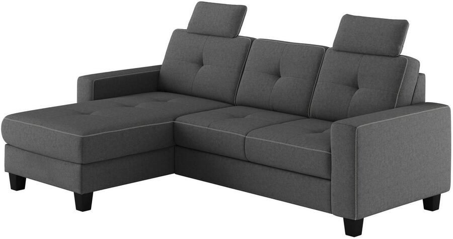 Places of Style Hoekbank Varese Kruisnaad in beige