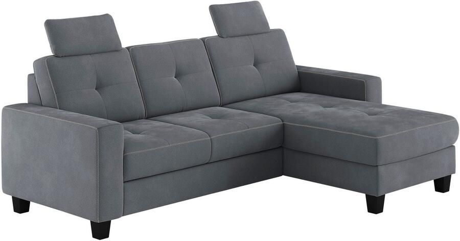 Places of Style Hoekbank Varese Kruisnaad in beige