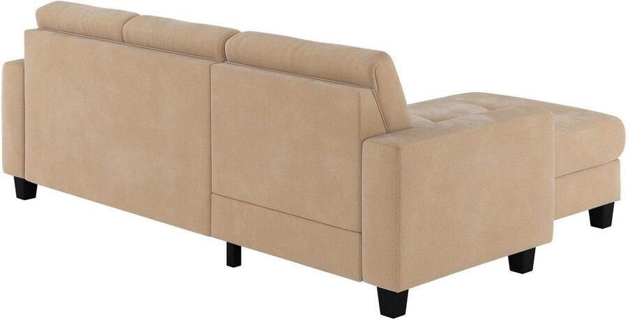 Places of Style Hoekbank Varese Kruisnaad in beige - Foto 2