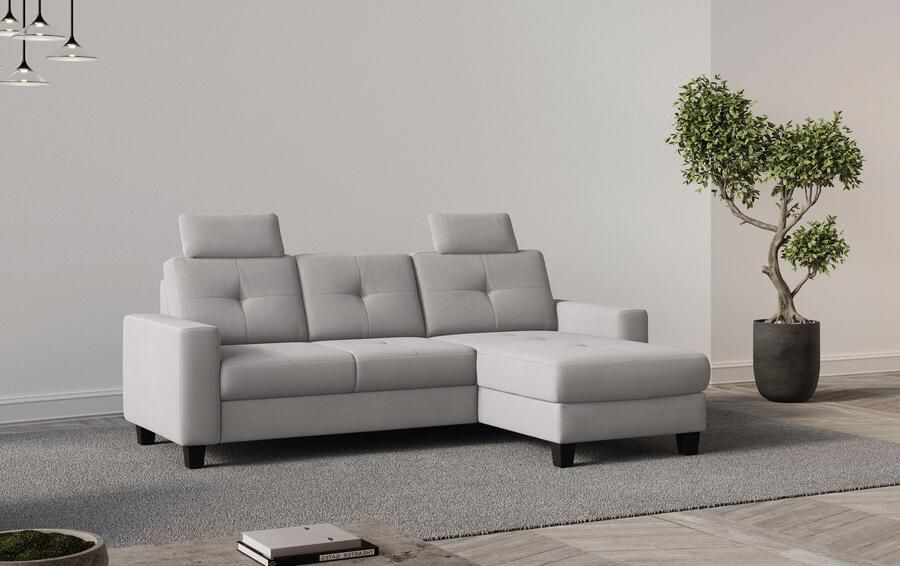 Places of Style Hoekbank Varese Kruisnaad in beige - Foto 6