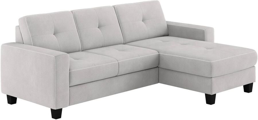 Places of Style Hoekbank Varese Kruisnaad in beige - Foto 5