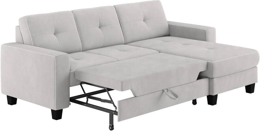 Places of Style Hoekbank Varese Kruisnaad in beige - Foto 2