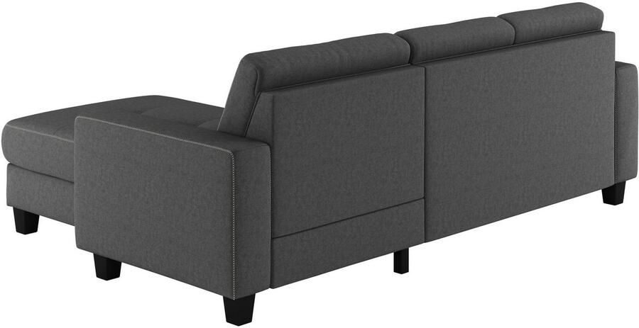 Places of Style Hoekbank Varese Kruisnaad in beige - Foto 2