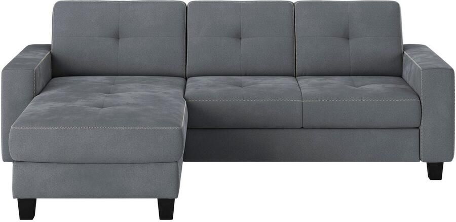 Places of Style Hoekbank Varese Kruisnaad in beige - Foto 4