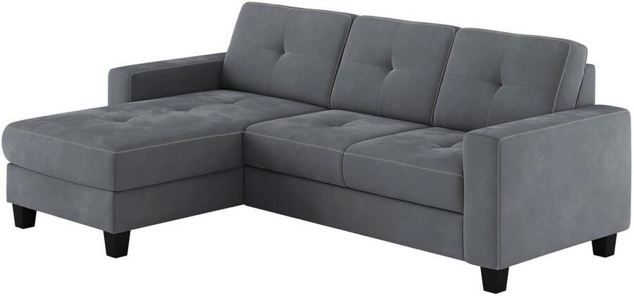 Places of Style Hoekbank Varese Kruisnaad in beige - Foto 5