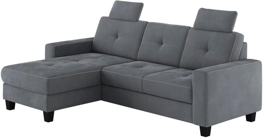 Places of Style Hoekbank Varese Kruisnaad in beige