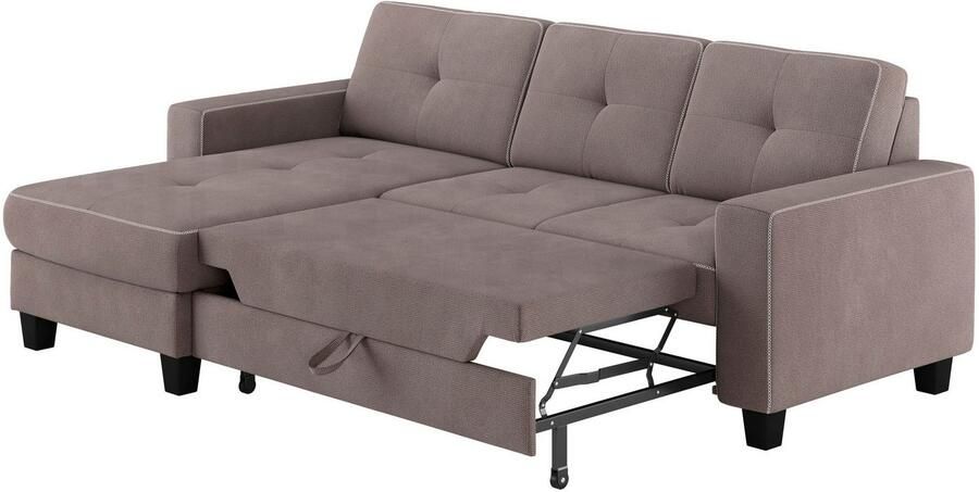 Places of Style Hoekbank Varese Kruisnaad in beige - Foto 3