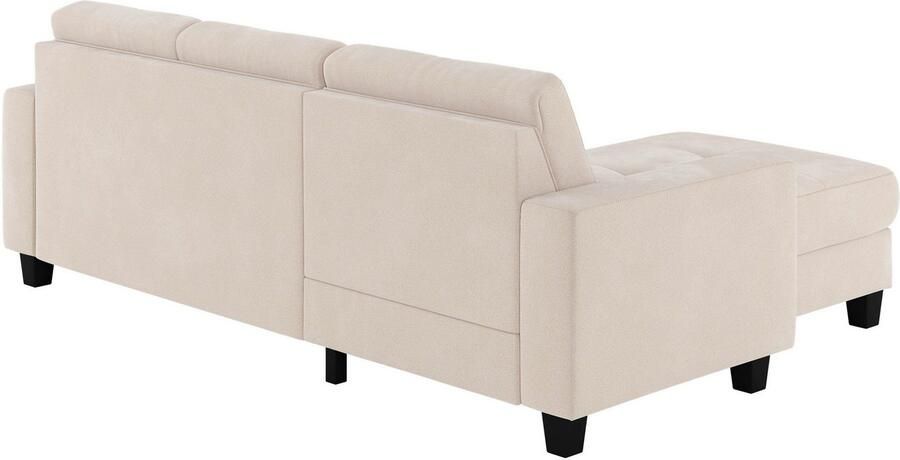 Places of Style Hoekbank Varese Kruisnaad in beige - Foto 2