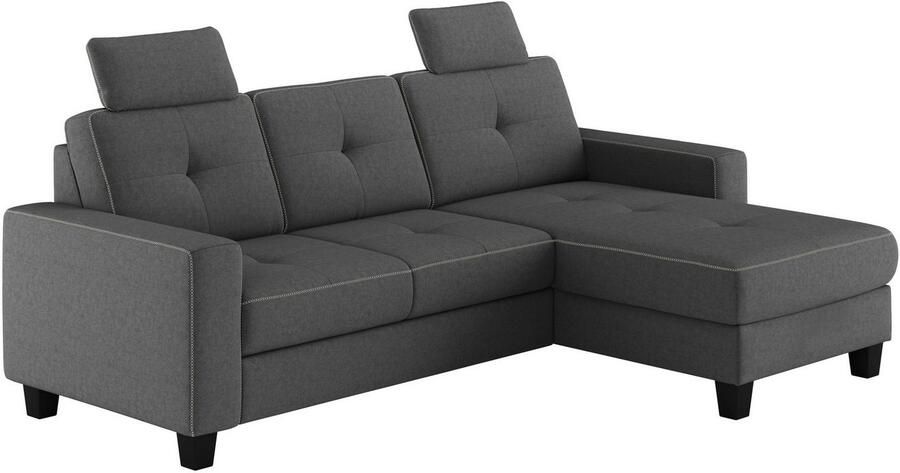 Places of Style Hoekbank Varese Kruisnaad in beige