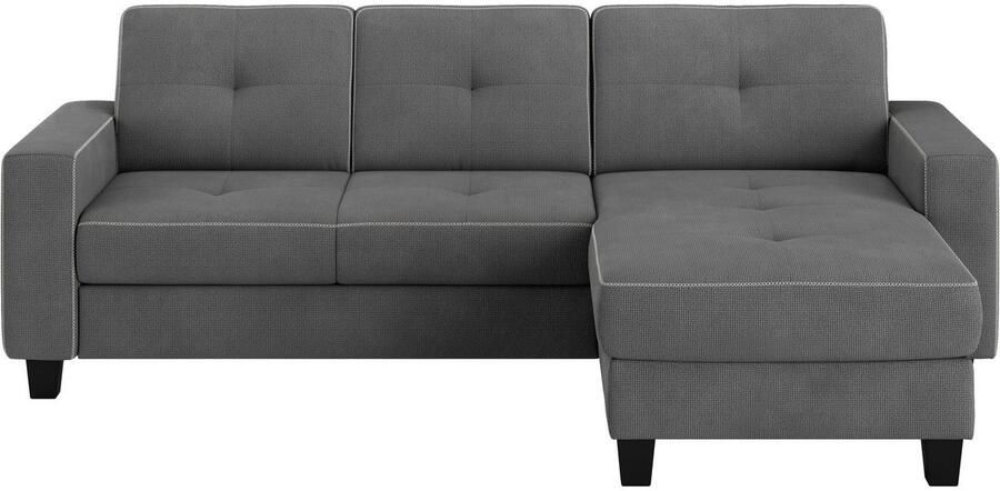 Places of Style Hoekbank Varese Kruisnaad in beige - Foto 3