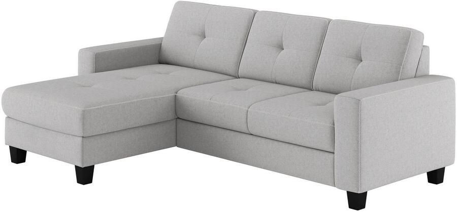 Places of Style Hoekbank Varese Kruisnaad in beige - Foto 5