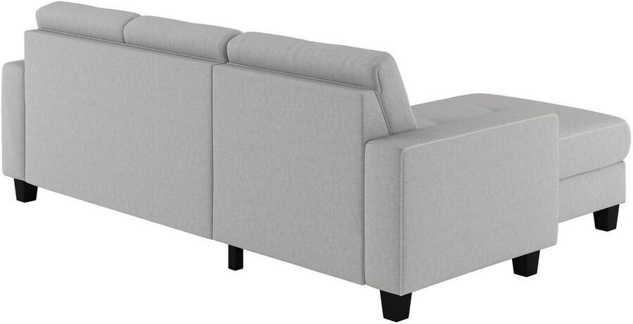 Places of Style Hoekbank Varese Kruisnaad in beige - Foto 2