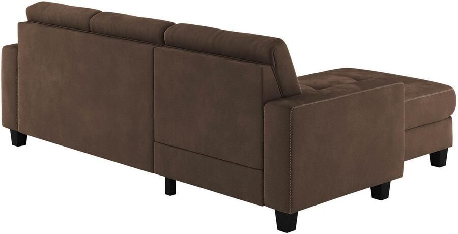 Places of Style Hoekbank Varese Kruisnaad in beige - Foto 2