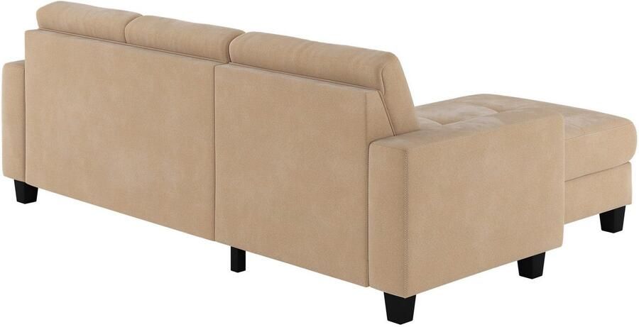 Places of Style Hoekbank Varese Kruisnaad in beige - Foto 2