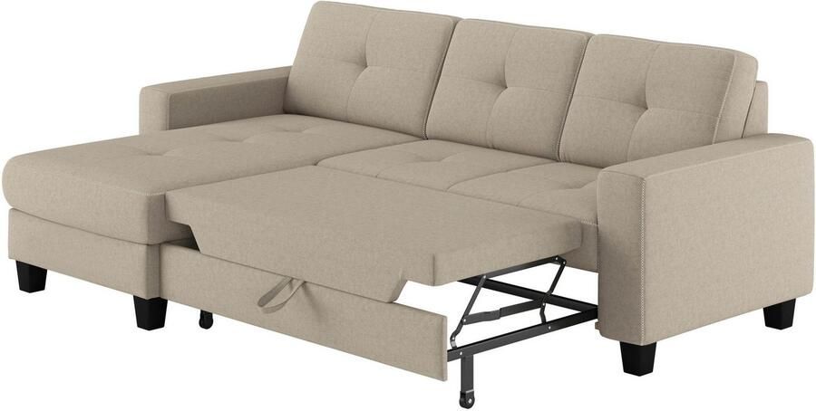 Places of Style Hoekbank Varese Kruisnaad in beige - Foto 3