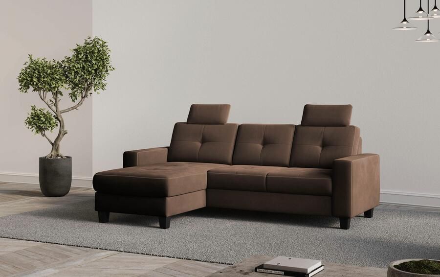 Places of Style Hoekbank Varese Kruisnaad in beige - Foto 7