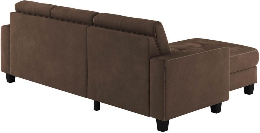 Places of Style Hoekbank Varese Kruisnaad in beige - Foto 2