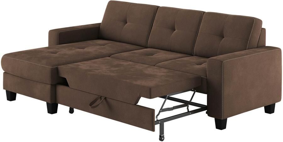 Places of Style Hoekbank Varese Kruisnaad in beige - Foto 3