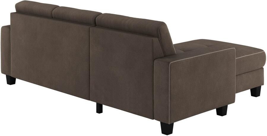 Places of Style Hoekbank Varese Kruisnaad in beige - Foto 2