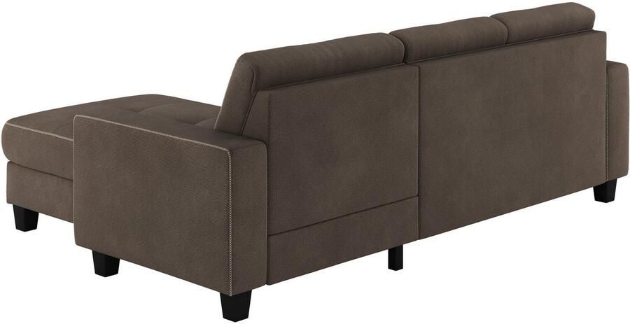 Places of Style Hoekbank Varese Kruisnaad in beige - Foto 2