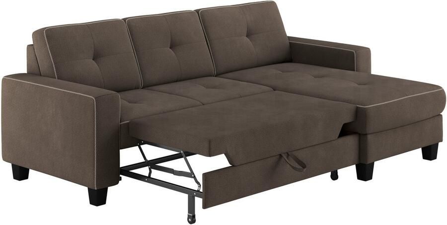 Places of Style Hoekbank Varese Kruisnaad in beige - Foto 3