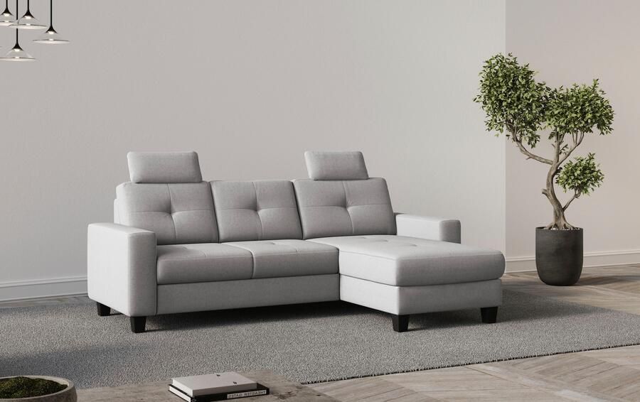 Places of Style Hoekbank Varese Kruisnaad in beige - Foto 5