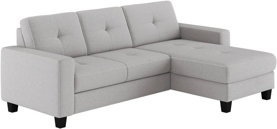 Places of Style Hoekbank Varese Kruisnaad in beige - Foto 4