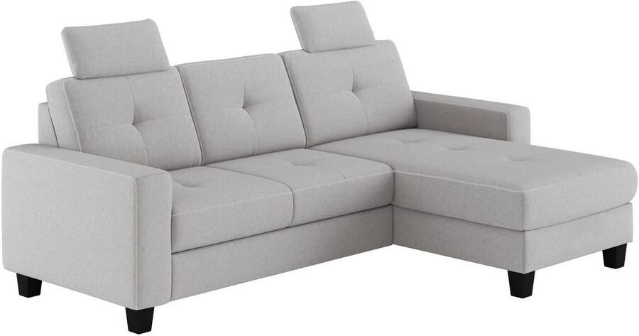 Places of Style Hoekbank Varese Kruisnaad in beige