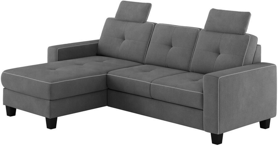 Places of Style Hoekbank Varese Kruisnaad in beige