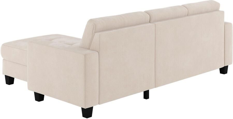 Places of Style Hoekbank Varese Kruisnaad in beige - Foto 2