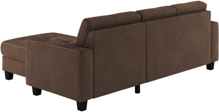 Places of Style Hoekbank Varese Kruisnaad in beige - Foto 2