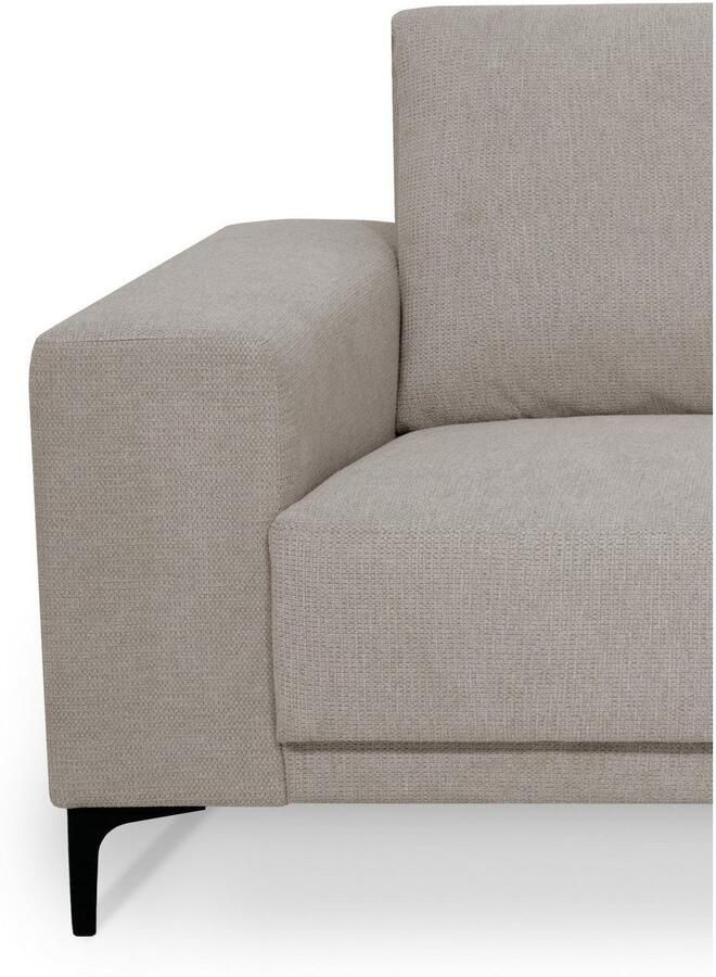 Places of Style 3-zitsbank Xander Breedte 224 cm soft-touch chenille zwarte metalen voeten