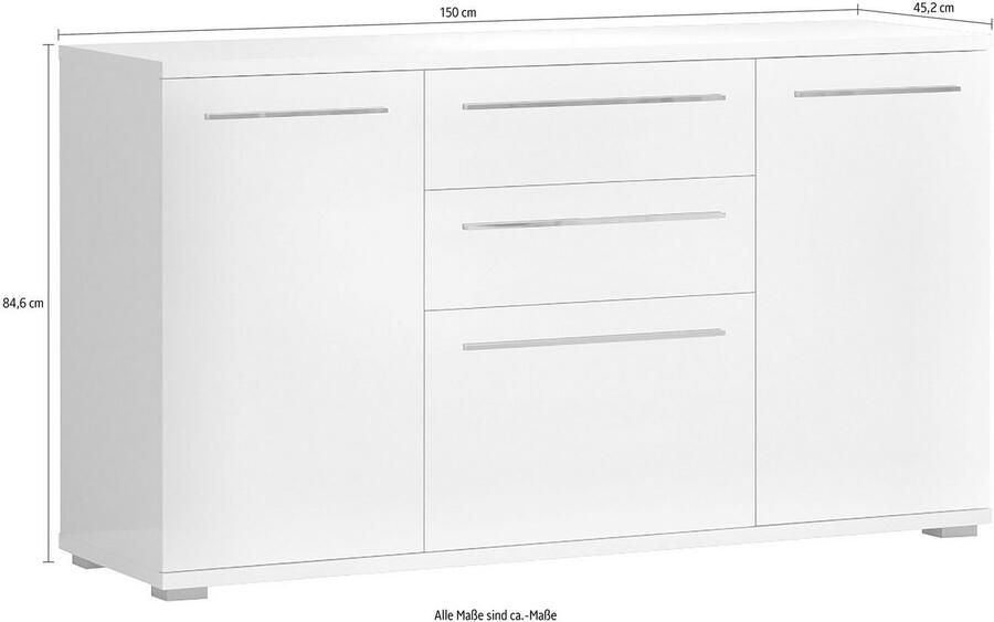 Places of Style Kast Piano Hoogglans UV gelakt soft-closefunctie