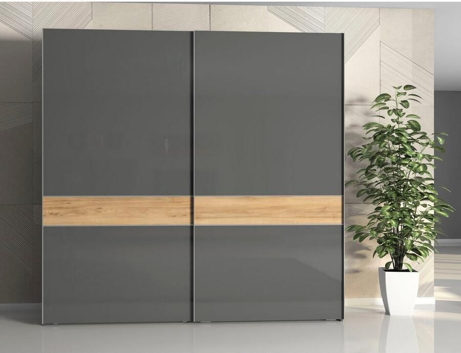 Places of Style Kledingkast Onyx Zweefdeurkast inclusief Interieur FSC-gecertificeerd - Foto 3