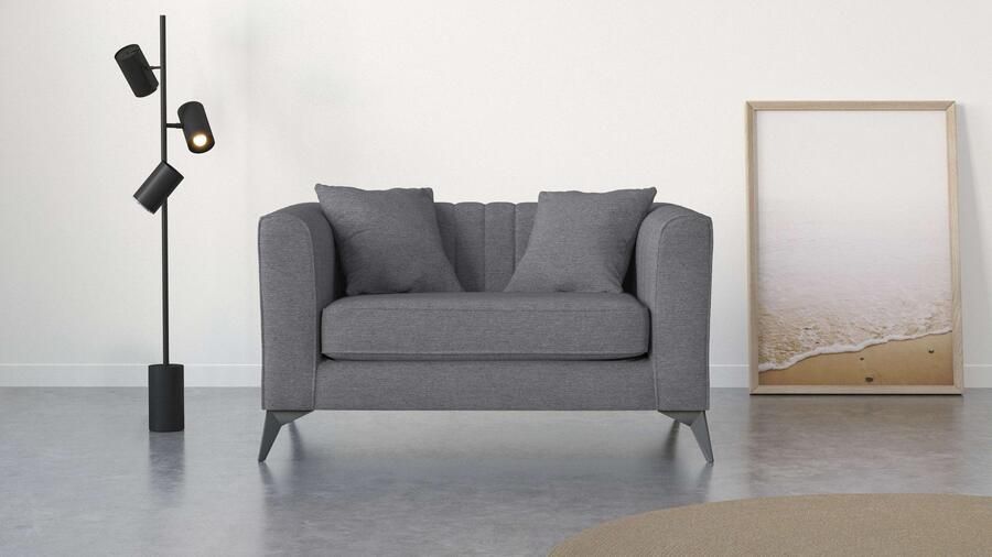 Places of Style Loveseat MATTHEW loungestoel afmetingen B D H: 130 86 74 cm incl. sierkussen fijne stiksels in de rug belastbaar tot 200kg - Foto 4
