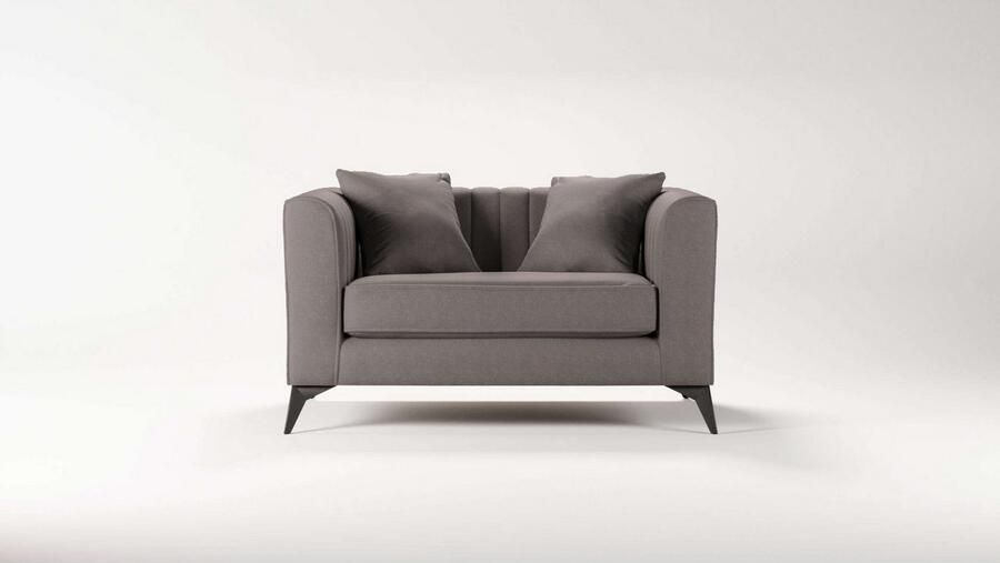 Places of Style Loveseat MATTHEW loungestoel afmetingen B D H: 130 86 74 cm incl. sierkussen fijne stiksels in de rug belastbaar tot 200kg