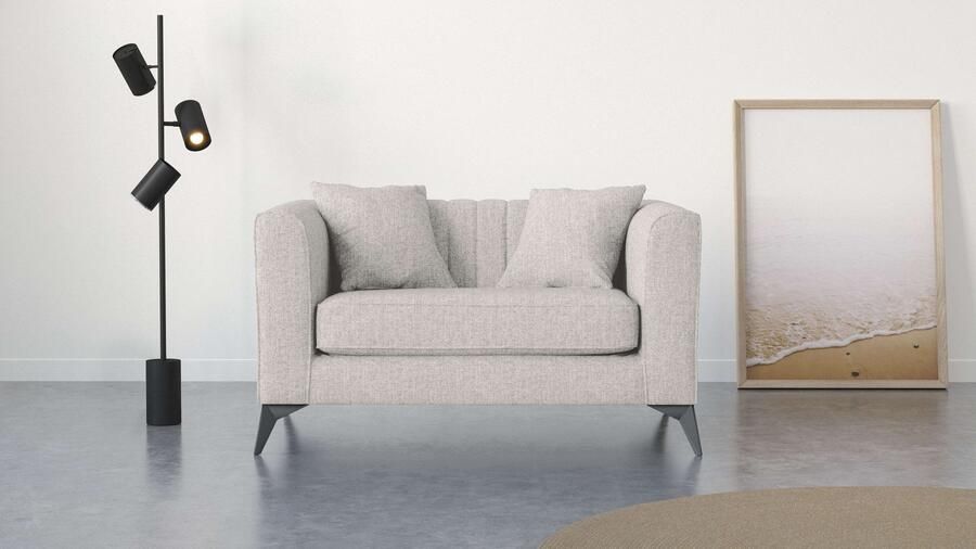Places of Style Loveseat MATTHEW loungestoel afmetingen B D H: 130 86 74 cm incl. sierkussen fijne stiksels in de rug belastbaar tot 200kg - Foto 5