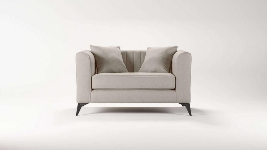 Places of Style Loveseat MATTHEW loungestoel afmetingen B D H: 130 86 74 cm incl. sierkussen fijne stiksels in de rug belastbaar tot 200kg