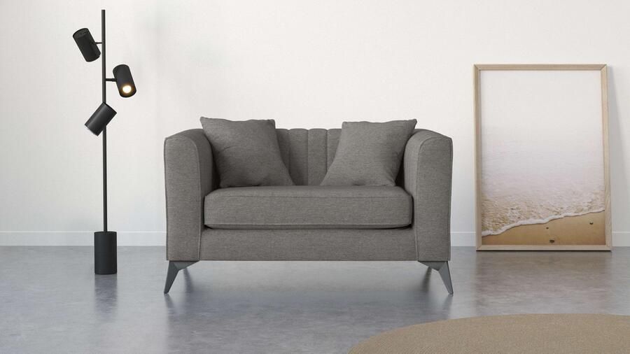 Places of Style Loveseat MATTHEW loungestoel afmetingen B D H: 130 86 74 cm incl. sierkussen fijne stiksels in de rug belastbaar tot 200kg - Foto 5