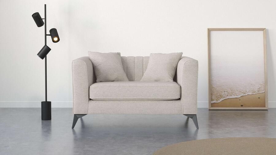 Places of Style Loveseat MATTHEW loungestoel afmetingen B D H: 130 86 74 cm incl. sierkussen fijne stiksels in de rug belastbaar tot 200kg - Foto 5