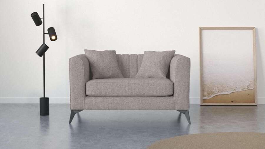Places of Style Loveseat MATTHEW loungestoel afmetingen B D H: 130 86 74 cm incl. sierkussen fijne stiksels in de rug belastbaar tot 200kg - Foto 5