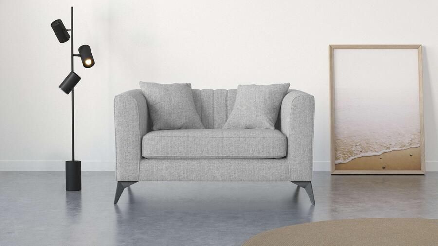 Places of Style Loveseat MATTHEW loungestoel afmetingen B D H: 130 86 74 cm incl. sierkussen fijne stiksels in de rug belastbaar tot 200kg - Foto 5