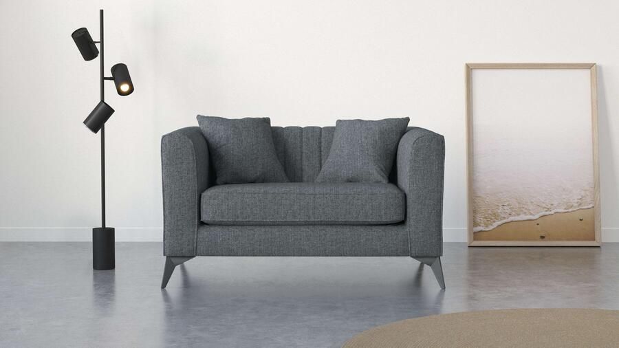 Places of Style Loveseat MATTHEW loungestoel afmetingen B D H: 130 86 74 cm incl. sierkussen fijne stiksels in de rug belastbaar tot 200kg - Foto 4