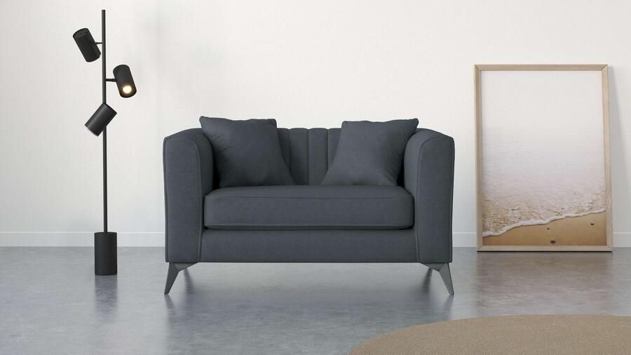Places of Style Loveseat MATTHEW loungestoel afmetingen B D H: 130 86 74 cm incl. sierkussen fijne stiksels in de rug belastbaar tot 200kg - Foto 5