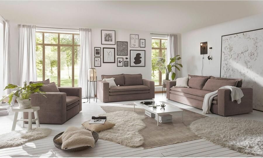 Home affaire 2-zitsbank PIAGGE Hoogwaardige cord met zachte veloursstructuur - Foto 6