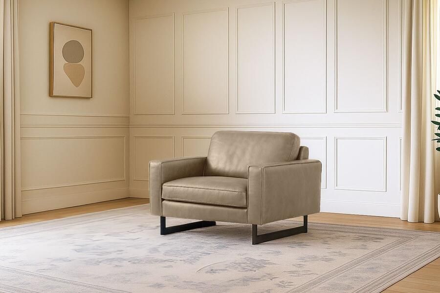 Places of Style Loveseat Pinto 105 cm cord chenille leerlook (set) - Foto 4