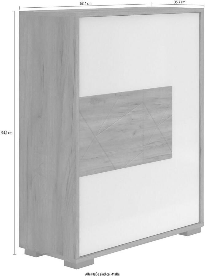 Places of Style Schoenenkast Stela met push-to-openfunctie en wit uv-gelakt front - Foto 5